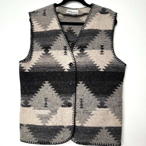 Jackets & Blazers - Boho Western Navajo Blanket Vest Wool Alpaca South Western Vintage Prairiecore